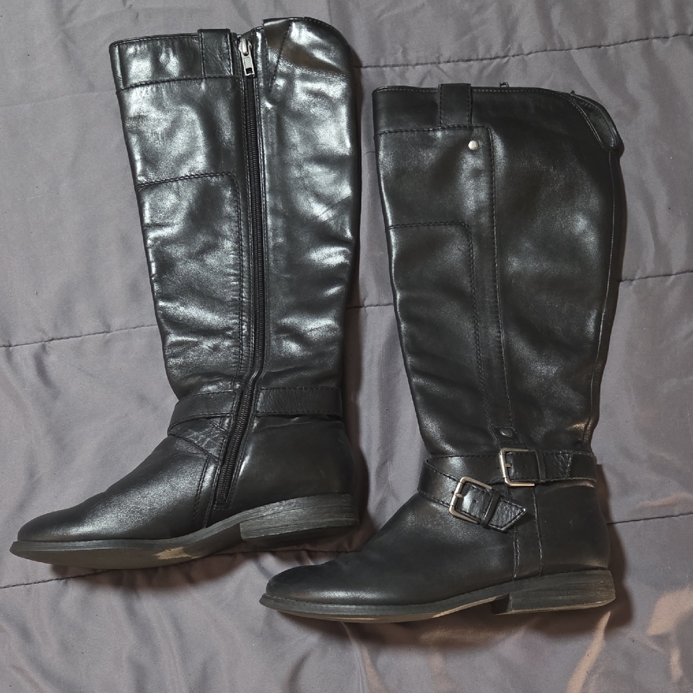 Marc Fisher Black Over the Knee Genuine Leather Boots